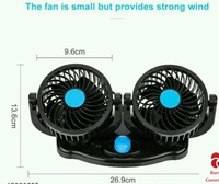 Car Dashboard Fan with Dual Head - 4 INCH, Black